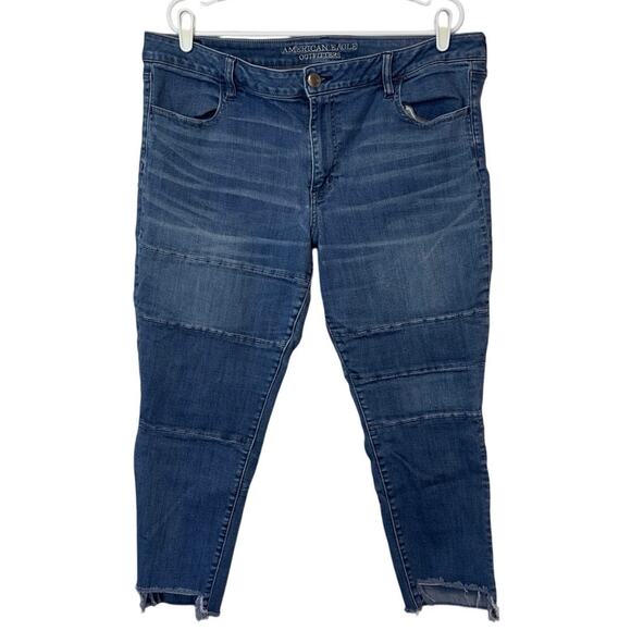 American Eagle Super Stretch Patchwork Jegging Ankle Jeans Size 20 Short - Picture 1 of 13